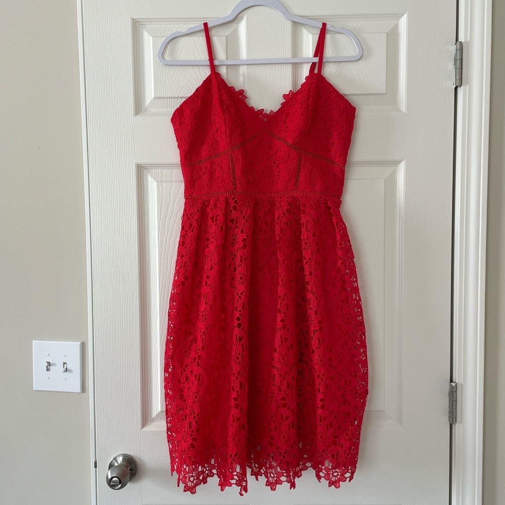 Chi Chi London Red Lace Dress